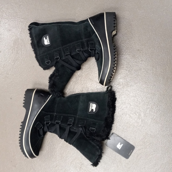 SOREL BLACK WINTER WATERPROOF FAUX FUR BOOTS - Picture 6 of 10